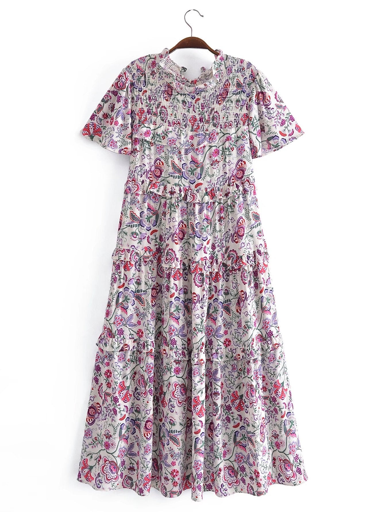 Boho Midi Dress, Smock Sundress, Bartley