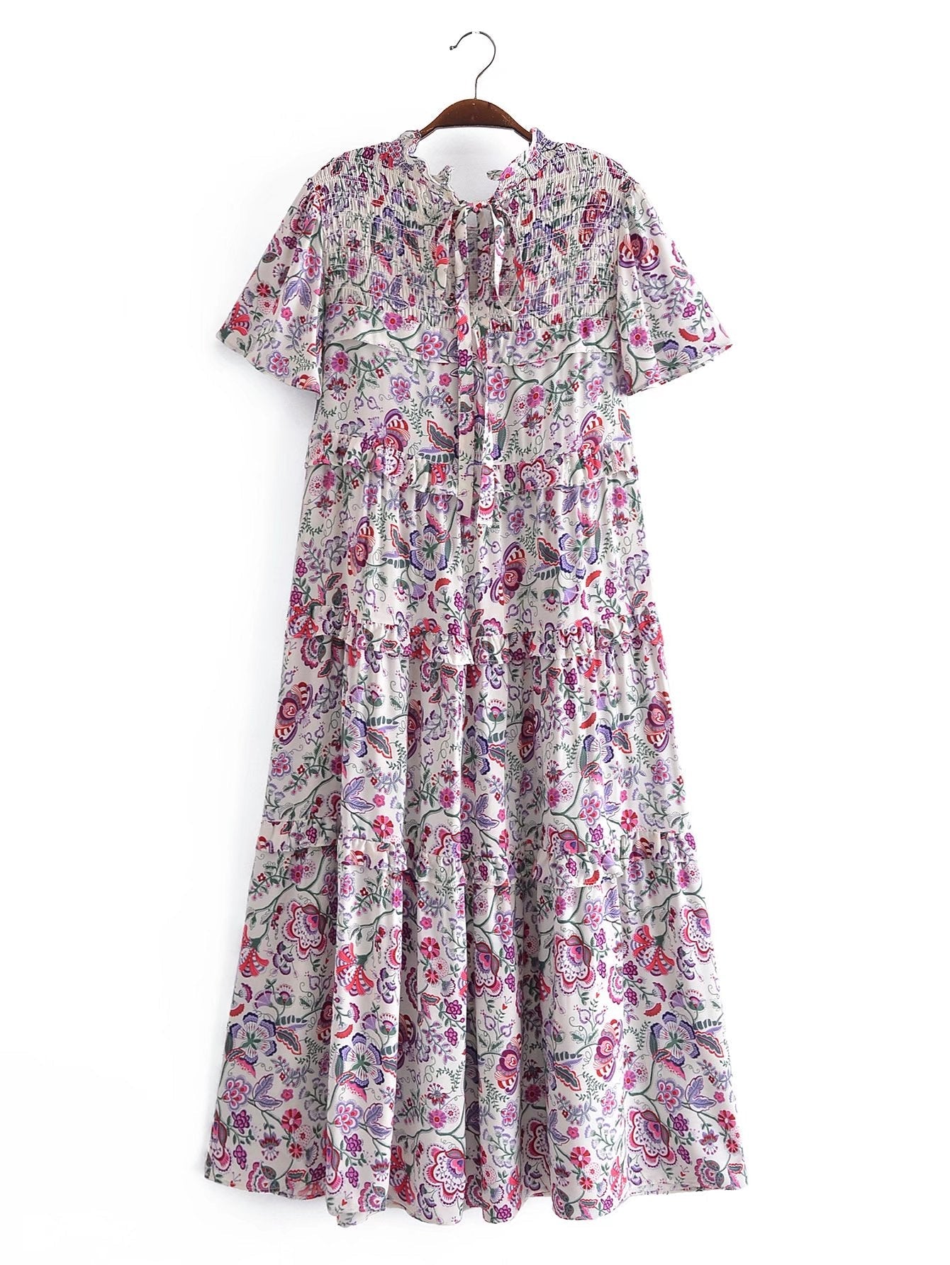Boho Midi Dress, Smock Sundress, Bartley
