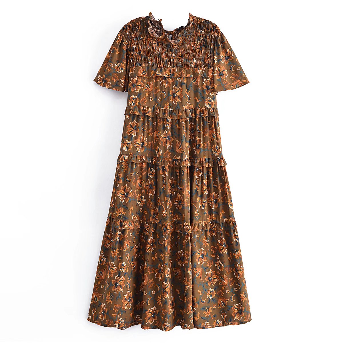 Boho Midi Dress, Smock Sundress, Bartley
