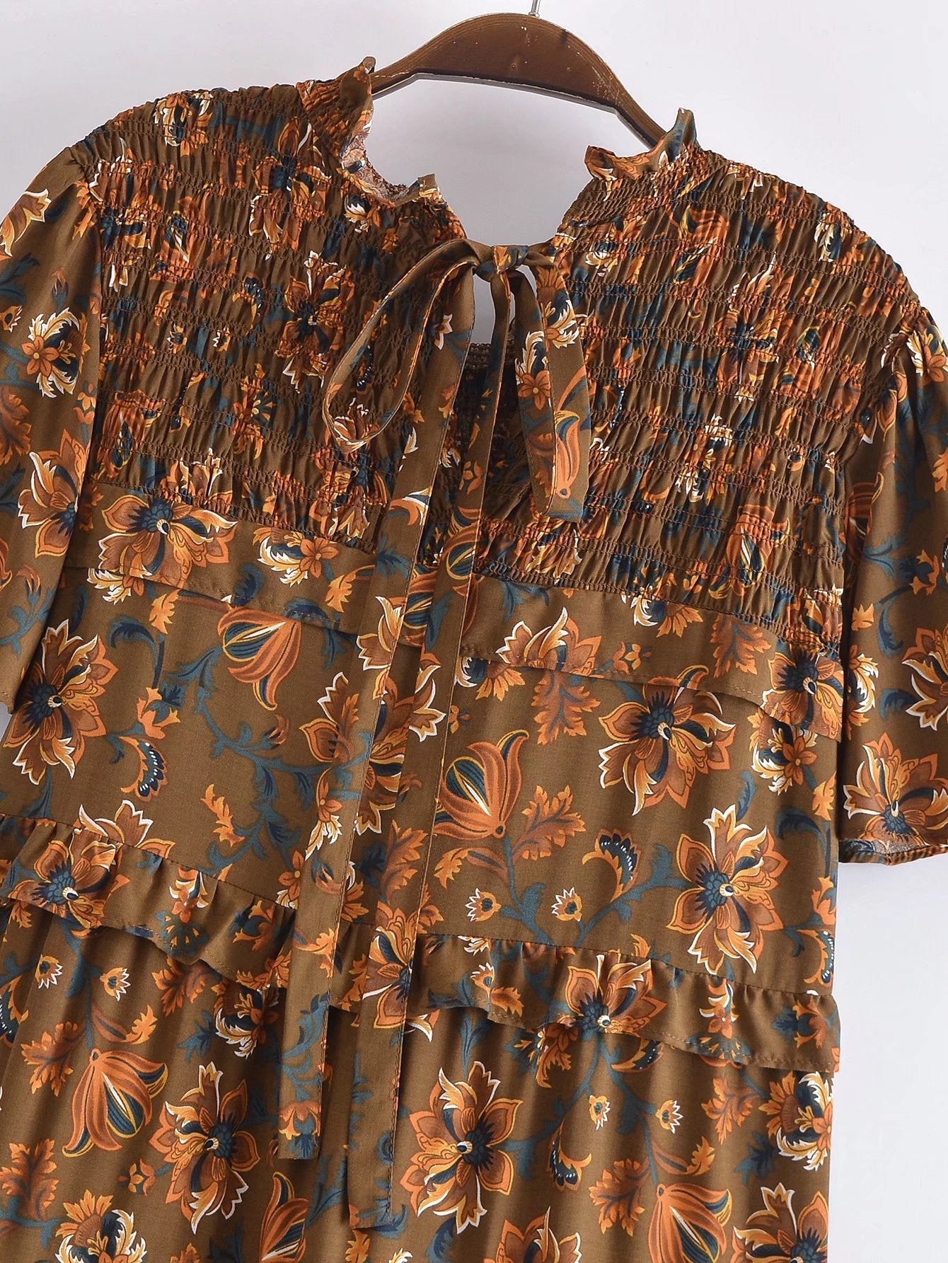 Boho Midi Dress, Smock Sundress, Bartley