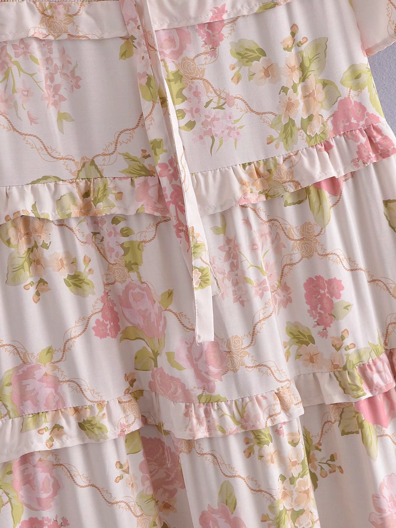 Boho Midi Dress, Smock Sundress, Freedom Scilla Blue and Pink