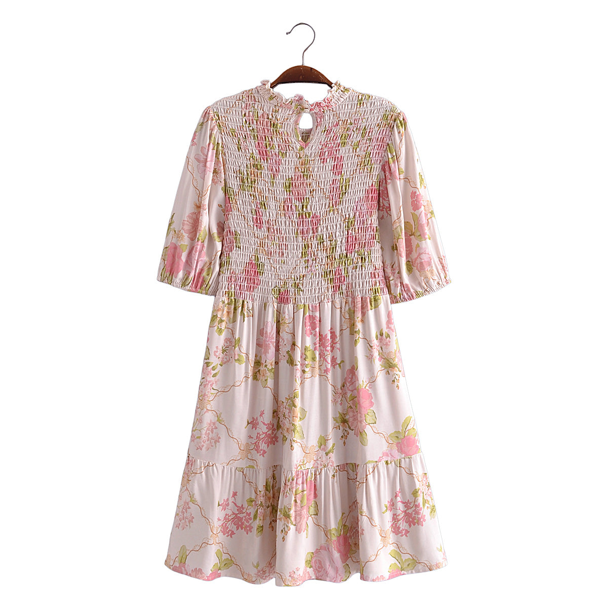 Boho Mini Dress Smock Dress, Irma Pink Paddy
