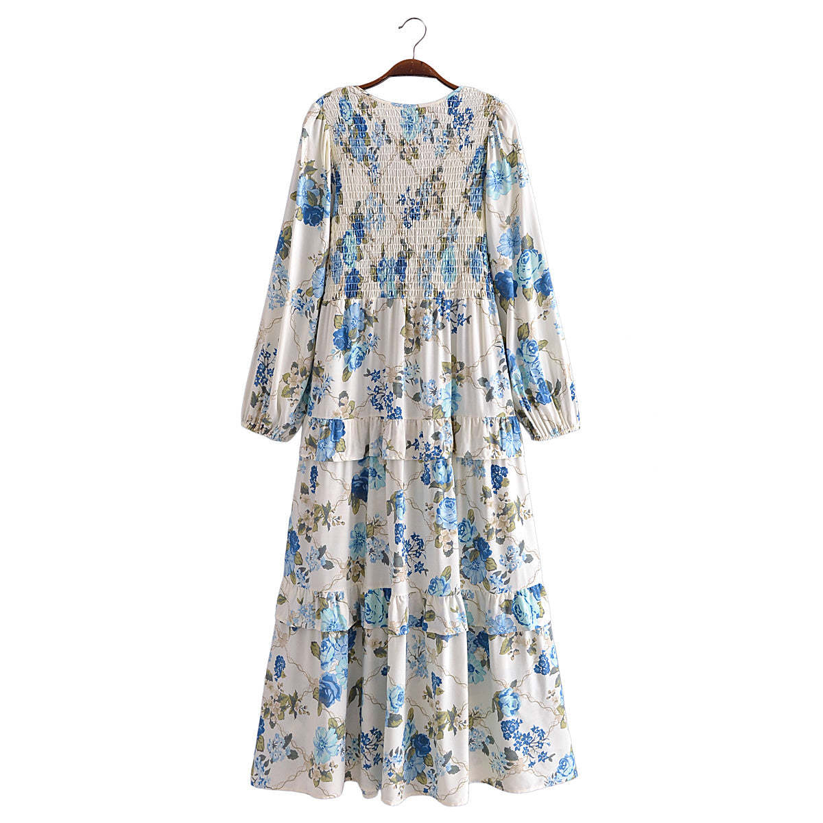 Boho Maxi Dress - Gown - Adrienne Blue Naomie - Bohemian Style - Elegant Evening Dress