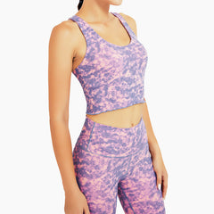 Yoga Set, Yoga Legging, Printed Workout 3 Piece Set Hooded Shirt Top, Vest and Legging, Tie-dye Fitness in Blue Pink Purple Orange