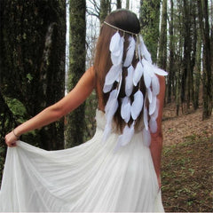 Boho Feather Headband, Gypsy Bride