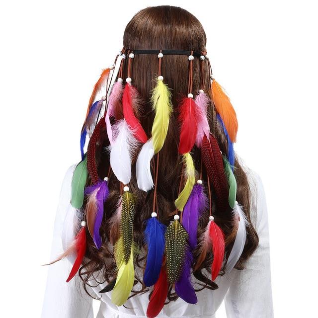 Boho Feather Headband, Gypsy Bride