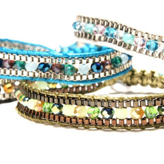 Boho Bracelet, Crystal Wrap Bracelet
