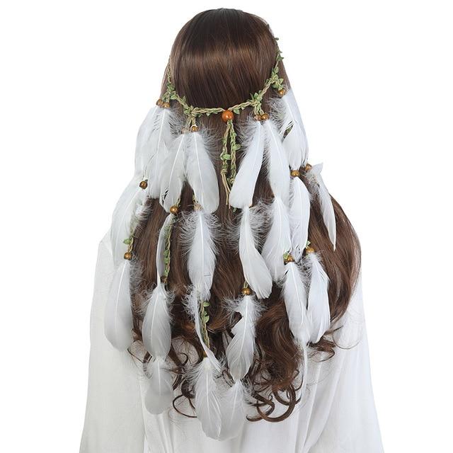 Boho Feather Headband, Gypsy Bride