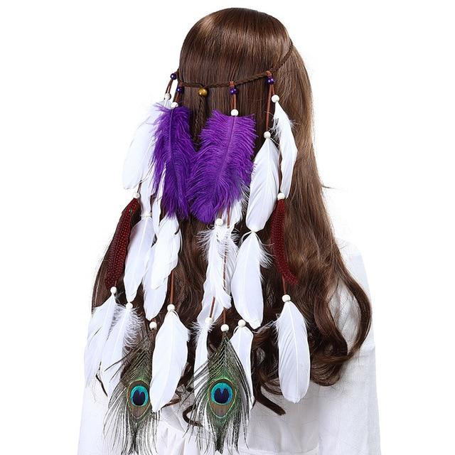 Boho Feather Headband, Gypsy Bride