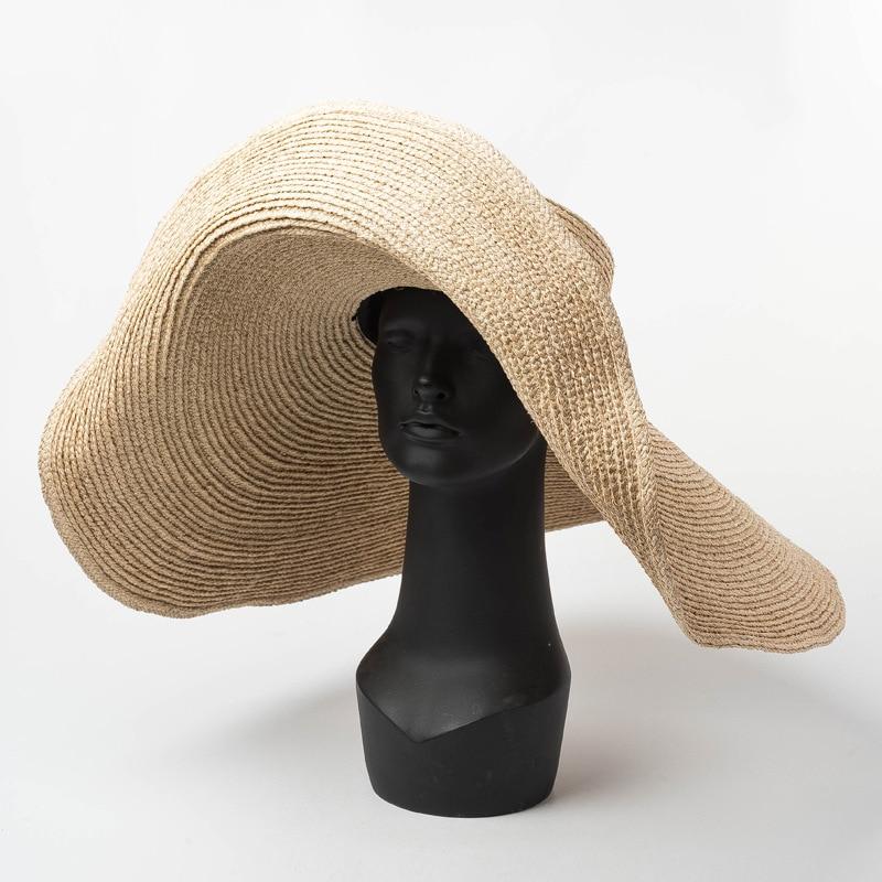 Boho Hat, Sun Hat, Beach Hat, Extra Wide Brim Straw Hat (25 cm)