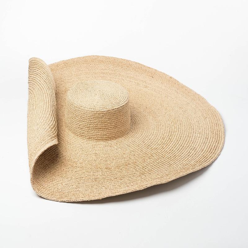 Boho Hat, Sun Hat, Beach Hat, Extra Wide Brim Straw Hat (25 cm)
