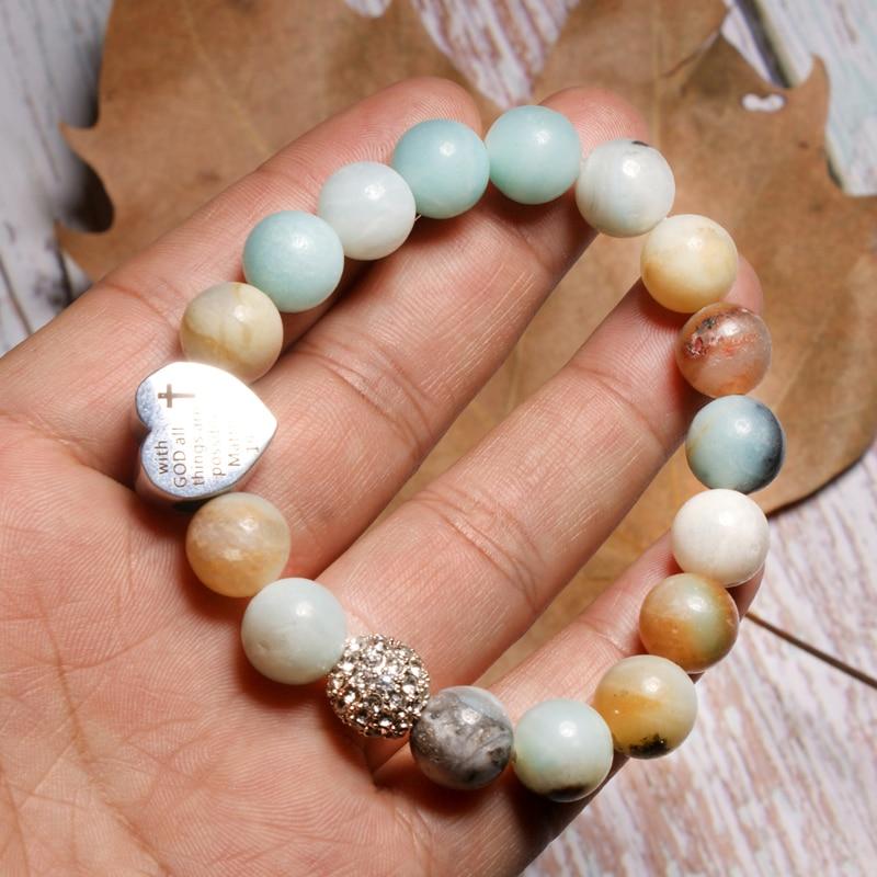 Boho Bracelet, Green Amazonite Ball Stone