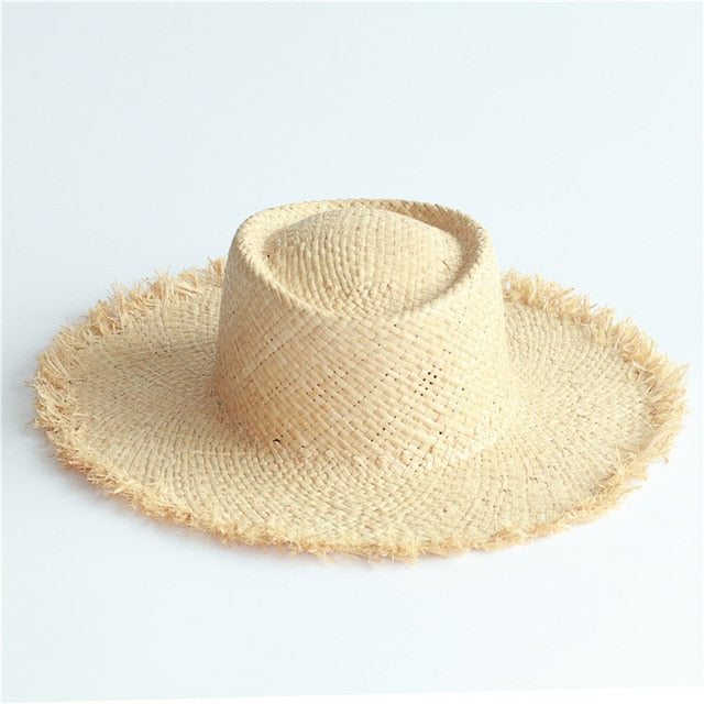 Boho Hat, Sun Hat, Beach Hat, Wide Brim Hat, Straw Hat, Natural Color