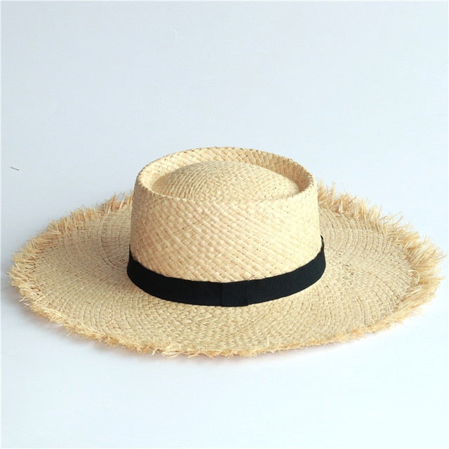 Boho Hat, Sun Hat, Beach Hat, Wide Brim Hat, Straw Hat, Natural Color