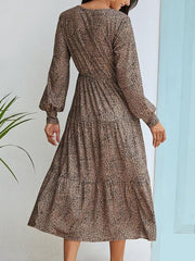 Round Neck Dot Print Long Dress
