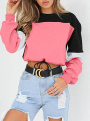 Round Neck Solid Short Sweater