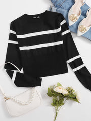 Round Neck Striped Sweater