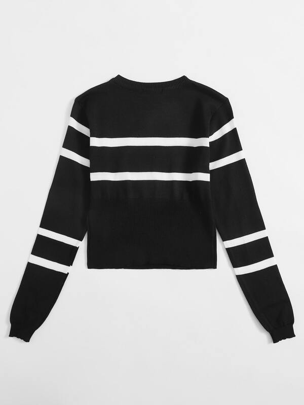 Round Neck Striped Sweater