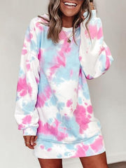 Round Neck Tie-dye Dress Sweatshirt