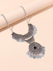 Round Tassel Charm Necklace