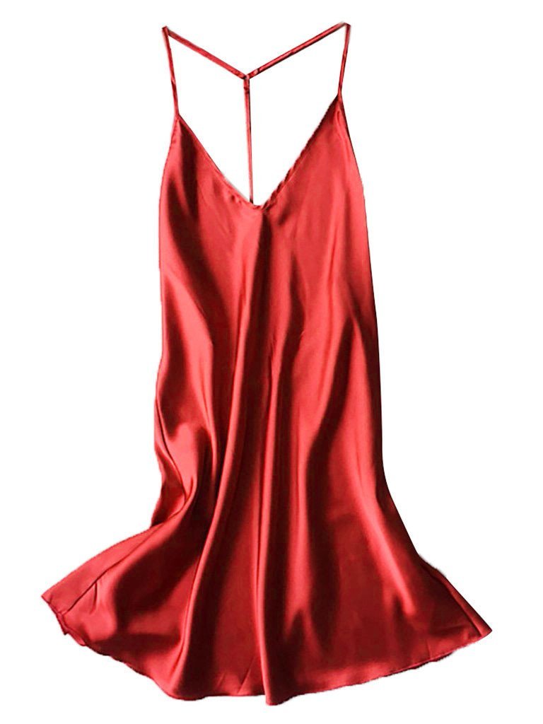 Side Slit Satin A Line Cami Dress