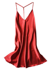 Side Slit Satin A Line Cami Dress