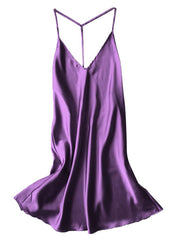 Side Slit Satin A Line Cami Dress