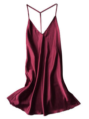 Side Slit Satin A Line Cami Dress