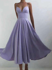 Simple Sleeveless V-Neck Slim Dress
