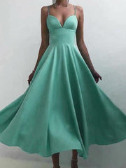 Simple Sleeveless V-Neck Slim Dress