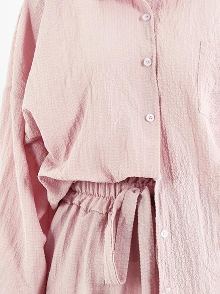 Single-breasted Cardigan Top & High Waist Shorts Two-piece Set