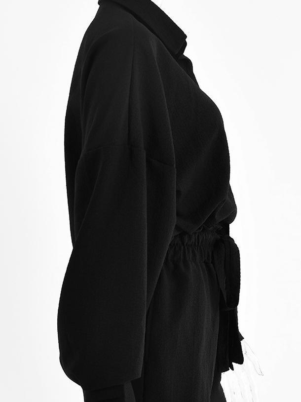 Single-breasted Cardigan Top & High Waist Shorts Two-piece Set