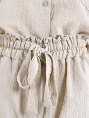 Single-breasted Cardigan Top & High Waist Shorts Two-piece Set