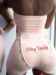 Skinny Sports Bottoming Embroidered Jumpsuits