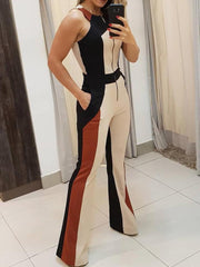 Sleeveless Contrast Bodycon Jumpsuit