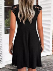 Sleeveless Deep V-Neck Glamorous Mini Dress