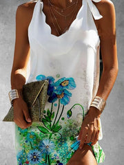 Sleeveless Floral Vintage Dresses