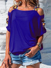 Solid Color Cold Shoulder Tops