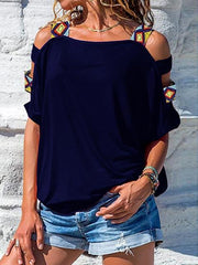 Solid Color Cold Shoulder Tops