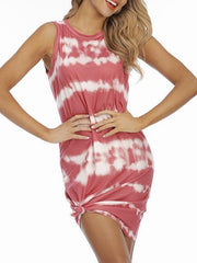 Tie-dye Print Sleeveless Mini Dress