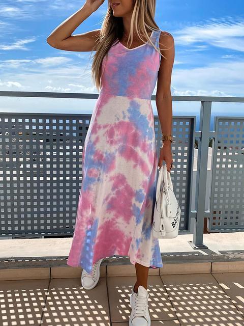 Tie-dye Print Long Dress
