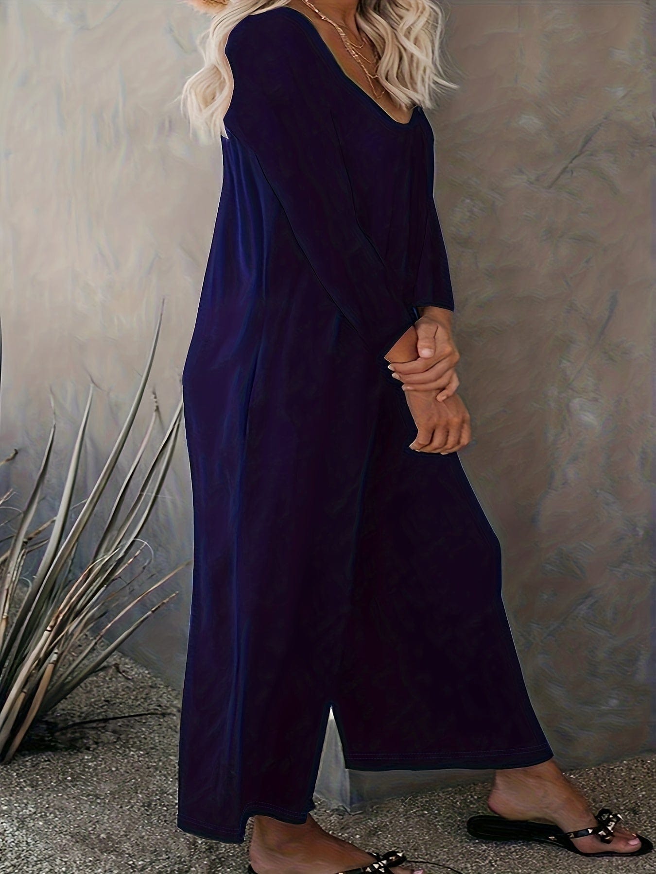 Versatile and Stylish Solid Crew Neck Wide Leg Jumpsuit
