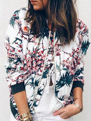 Vintage Print Long Sleeve Short Coat