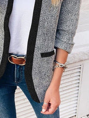 Women¡¯s Coats Colorblock Slim Blazer