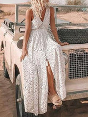 Women's Dresses Polka Dot Print V-Neck Sleeveless Dress