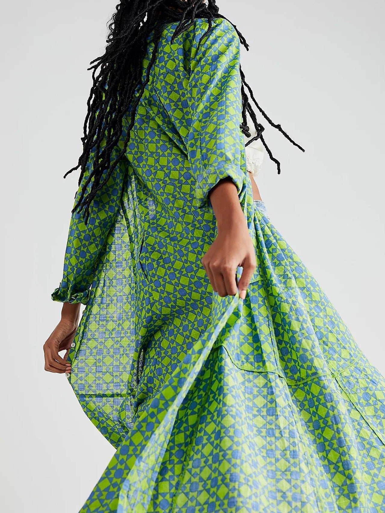 Women's Dresses Printed Single Breasted Long Sleeve Shirt Dress