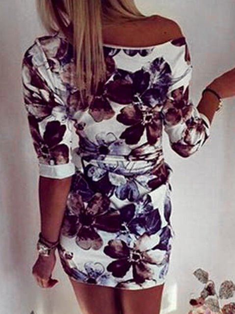 Women's Dresses Round Neck Mid-Sleeve Printed Dress