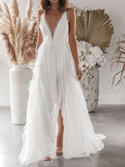 Women's Dresses Sling Lace Open Back Slit Dress