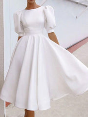Women's Dresses Solid Back Hollow Midi Dress