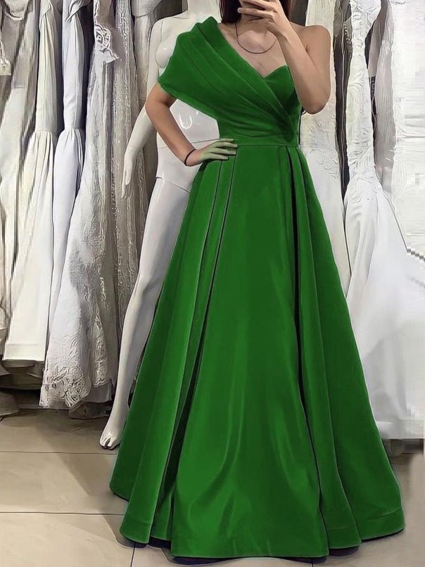 Women's Dresses Solid One Shoulder Slim Fit Swing Dress